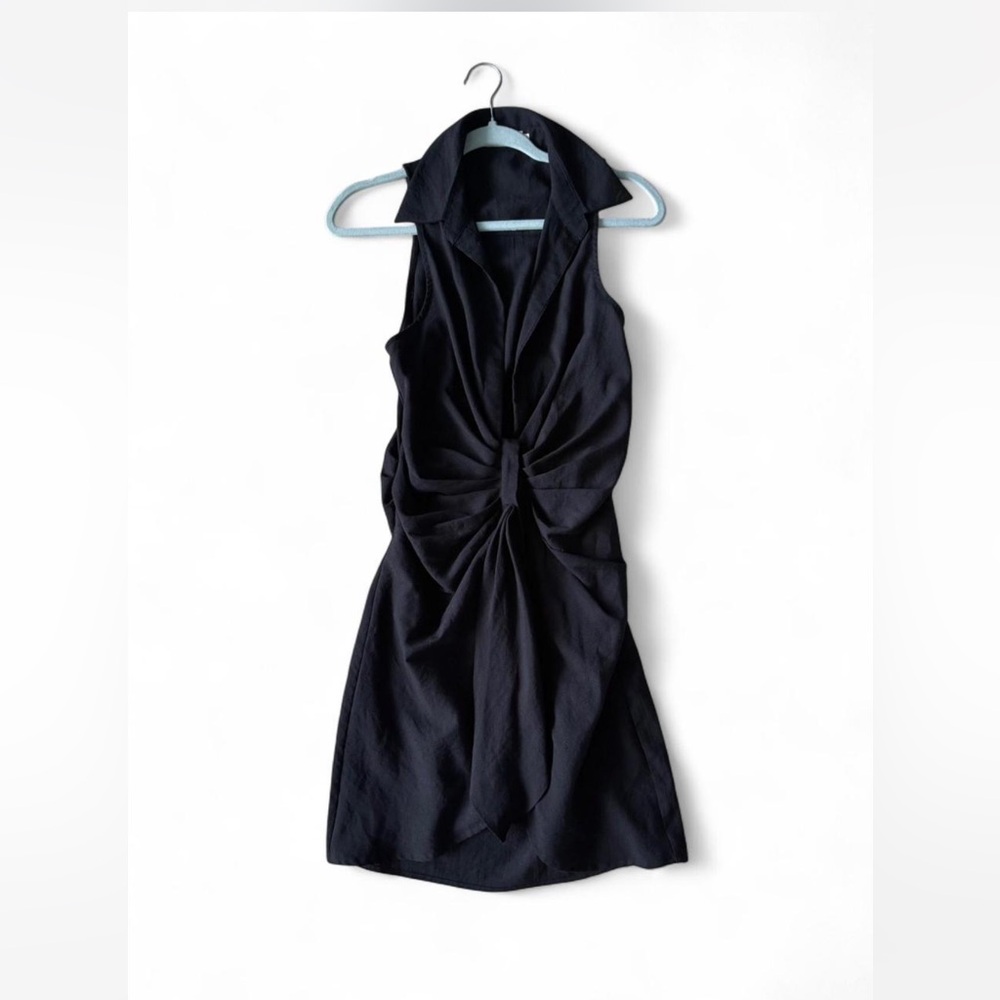 Chic Black v neck Dress